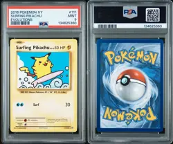 2016 Pokemon XY Evolutions Surfing Pikachu Psa 9 - Image 1