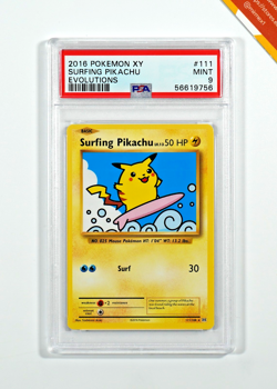 Pokemon PSA 9 Surfing Pikachu #111 XY Evolutions 2016 English - Image 1