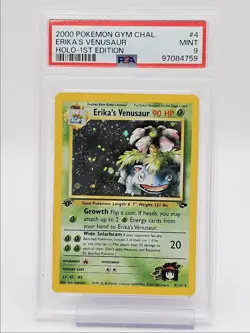 ERIKA'S VENUSAUR 2000 POKEMON GYM 1ST EDITION HOLO RARE 4/132 PSA 9 Q1739 - Image 1