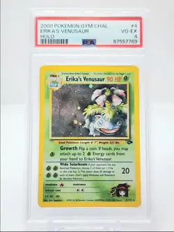 ERIKA'S VENUSAUR 2000 POKEMON GYM CHALLENGE RARE HOLO 4/132 PSA 4 Q5686 - Image 1