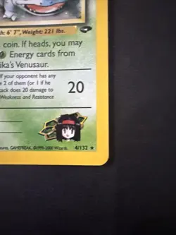 Erika’s Venusaur 4/132 Holo Rare Gym Challenge WOTC 2000 Pokemon Card - Image 5