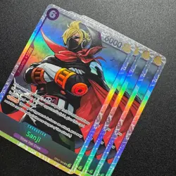 4x Sanji OP07-064 Prb02 Holo Foil One Piece TCG Card Game Playset NM - Image 2