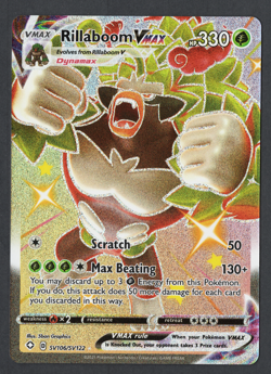Pokemon TCG Rillaboom VMAX Shiny Vault Full Art Rare Card Lot Near Mint - Mint - Image 2