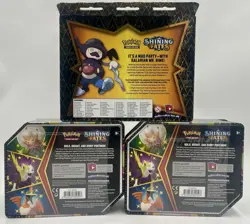 Pokemon TCG Shining Fates trio lot - 2 Shiny Vault tins & 1 Mad Party Pin Clctn. - Image 2