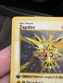 Zapdos 016/102 Base Set 1st Edition (Shadowless) Holo Pokemon Card LP-NM - Image 4