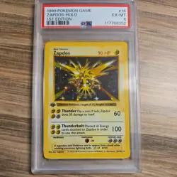 Zapdos 016/102 Base Set 1st Ed. (Shadowless) Holo PSA 6 - Vintage Pokemon Card - Image 1