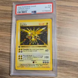 Zapdos 016/102 Base Set 1st Ed. (Shadowless) Holo PSA 6 - Vintage Pokemon Card - Image 3