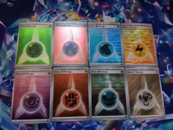POKEMON TCG BLACK BOLT & WHITE FLARE BASIC ENERGY HORIZONTAL HOLO - SET OF 8 - Image 1