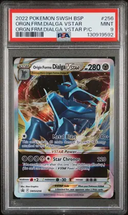 2022 POKEMON SWSH BLACK STAR PROMO #256 ORIGIN FORME DIALGA VSTAR PSA 9 - Image 1