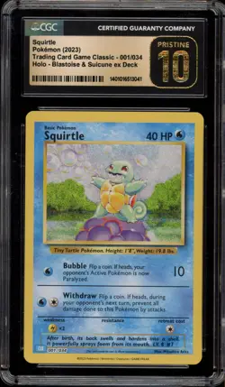 Pokemon Squirtle Classic Blastoise & Suicune ex Deck Holo #001 CGC 10 Pristine - Image 1