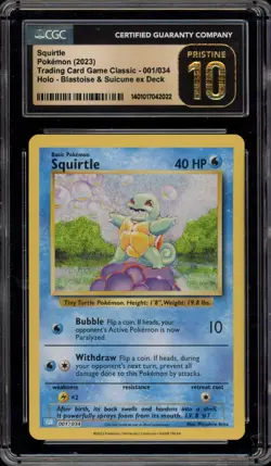 Pokemon Squirtle Classic Blastoise & Suicune ex Deck Holo #001 CGC 10 Pristine - Image 1