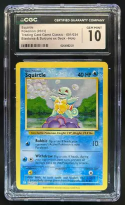 2023 Pokemon Classic Squirtle Blastoise & Suicune ex Deck #001/034 CGC 10 - Image 1