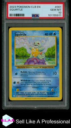 SQUIRTLE POKEMON CLB-TCG CLASSIC BLASTOISE & SUICUNE EX DECK 2023 001 PSA 10 - Image 1
