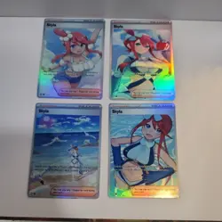 Lot of 4 Custom holo Skyla Trainer Pokemon Trading Card sleeved & top loaded - Image 2