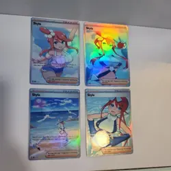 Lot of 4 Custom holo Skyla Trainer Pokemon Trading Card sleeved & top loaded - Image 4