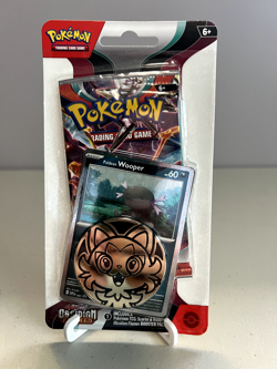 Pokemon TCG Obsidian Flames Booster Pack with Paldean Wooper Promo Card & Coin - Image 1