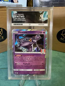 Mewtwo KFC Chaki Kids Meal 184/SM-P Promo Indonesian Pokemon Card ACE 9 (PSA) - Image 1
