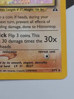 Hitmontop Neo Discovery Holo Rare Pokemon Card 3/75 - Image 5