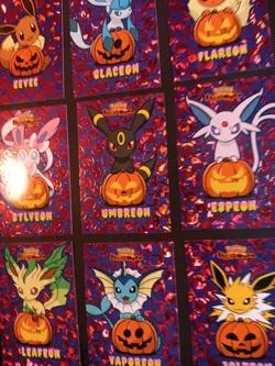 EEVEELUTIONS PUMPKIN SET POKEMON DATABASE HALLOWEEN Red HOLO PERU US SELLER - Image 2