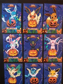EEVEELUTIONS PUMPKIN SET POKEMON DATABASE HALLOWEEN SET ICE HOLO PERU US SELLER - Image 3