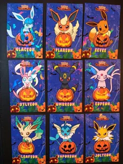 EEVEELUTIONS PUMPKIN SET POKEMON DATABASE HALLOWEEN SET ICE HOLO PERU US SELLER - Image 4