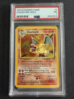PSA 7 Pokemon Base Set Unlimited Charizard Holo 4/102 - Image 1