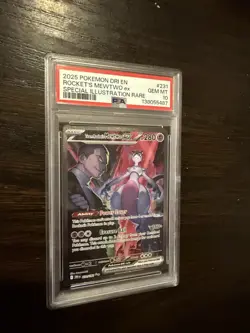 Pokemon 2025 Team Rocket's Mewtwo ex 231/182 SIR Destined Rivals GEM MINT PSA 10 - Image 1
