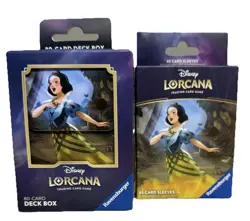 Disney Lorcana *COMBO* SNOW WHITE Art 65-Ct Card Sleeves + Deck Box *NEW SEALED* - Image 1