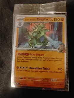 NEW/SEALED Team Rocket's Tyranitar 096/182 Pokemon Center Stamped Promo Holo - Image 1