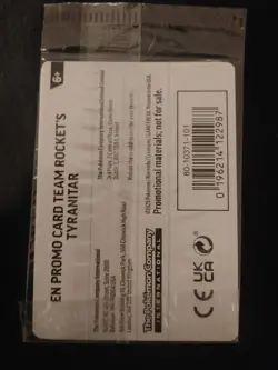 NEW/SEALED Team Rocket's Tyranitar 096/182 Pokemon Center Stamped Promo Holo - Image 2