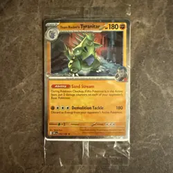 Pokemon SEALED Team Rocket's Tyranitar 096/182 Pokemon Center Exclusive Promo - Image 1