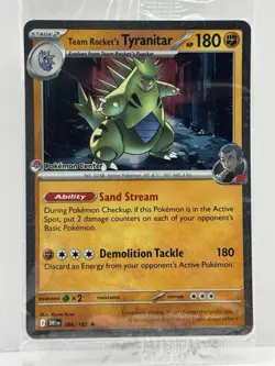 Team Rocket's Tyranitar 096/182 Sealed Pokemon Center Stamp - Image 3