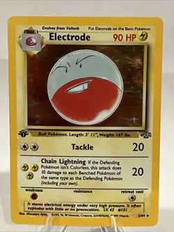 Pokemon TCG Electrode Holo Rare 1st Edition Jungle Card 2/64 - Image 1