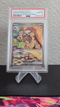 2025 Pokemon SV Destined Rivals DRI EN Arven's Mabosstiff ex #235/182 PSA 10 - Image 1