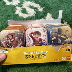 One Piece DISPLAY 12x Mini Tin Pack Set VOL. 2 TS-02 TS02 English FULL CASE - Image 3