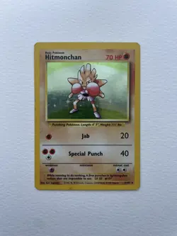 Hitmonchan 7/102 Base Set 1999-2000 Holo Rare Pokemon Card TCG - Image 1