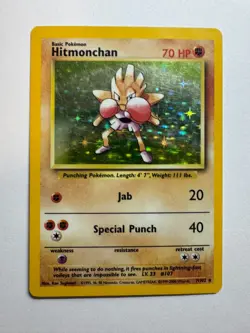 Hitmonchan Base Set Holo Unlimited Rare Card 7/102 Pokemon TCG HP *BTX - Image 1