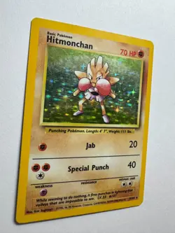 Hitmonchan Base Set Holo Unlimited Rare Card 7/102 Pokemon TCG HP *BTX - Image 2