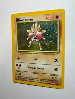 Hitmonchan Base Set Holo Unlimited Rare Card 7/102 Pokemon TCG HP *BTX - Image 3