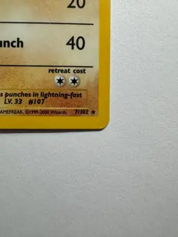 Hitmonchan Base Set Holo Unlimited Rare Card 7/102 Pokemon TCG HP *BTX - Image 5
