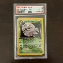 2000 Pokemon 1st Edition Team Rocket Dark Weezing Holo | PSA 8 - Image 1