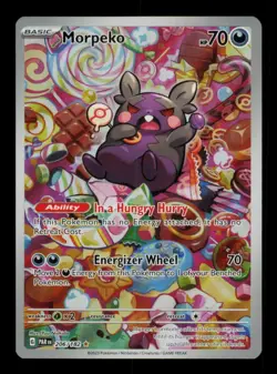 Pokemon Card Morpeko 206/182 Paradox Rift Full Art IR Illustration Rare NM 2023 - Image 1