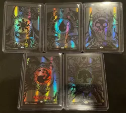 MtG Secret Lair Spiderman Mana Symbiote Raised Foil Lands (Set of 5) PACK FRESH! - Image 1