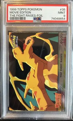 1999 Topps Pokemon Movie Charizard The Fight Rages Foil #35 - PSA 9 - Image 3