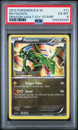2012 POKEMON B&W DRAGON VAULT DRAGON VAULT STAMP #11 RAYQUAZA PSA 6 - Image 1