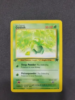 LP Oddish [1st Edition] Gray Stamp Error #63 Pokemon Team Rocket - Image 2