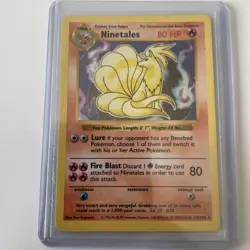 Ninetales - Black Flame (Shadowless) Holo 12/102 Base Set Pokemon TCG - Image 1