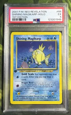 1st Edition Shining Magikarp Holo 66/64 - Neo Revelation - PSA 5 EX - Image 1