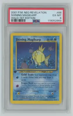 2001 Pokemon Neo Revelation Holo 1st Edition PSA 6 Shining Magikarp #66 PSA 6 - Image 1
