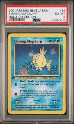 2001 Pokemon Neo Revelation 1st Edition Shining Magikarp ⭐ HOLO 66/64 PSA 6 - Image 1